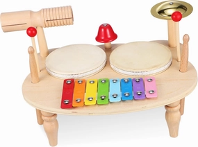 Wooden Musical Instrument Kit Xylophone Drum Tambourine for Early Education Sound Quality Music Enthusiasts