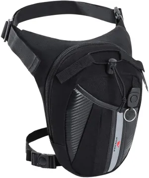 WOSAWE Motorbike Leg Drop Bag Camping Waist Pack Motorcycle Hip Bag with Key Ring, Black B