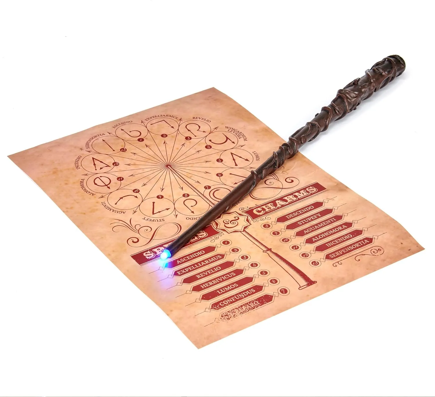 WOW! PODS Wizarding World: Deluxe Lumos Wand - Hermoine Granger - 14" Hand-Painted Replica, LED Tip, Spell Poster, Collectible Harry Potter Toy, App Photo Play