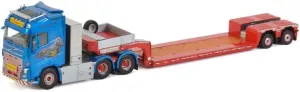 WSI for Volvo FH4 Globetrotter 6X4 Low Loader Euro - 2 AXLE Jesper THYGESEN A/S 1:50 DIECAST Truck Pre-Built Model