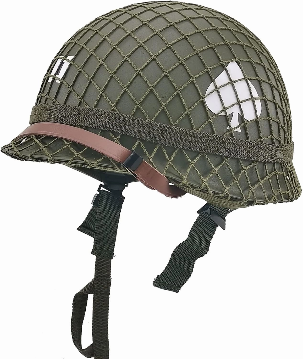 WWII US WW2 Army M1 Helmet Steel Shell with Net/Canvas Chin Strap DIY Painting