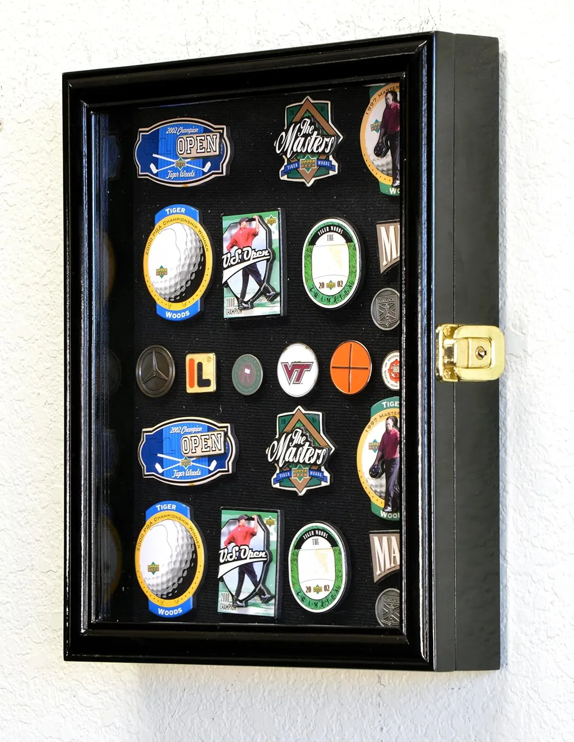 XS Golf Marker Magnet Divot Tool Display Case Cabinet Holder 98% UV – Lockable, Black