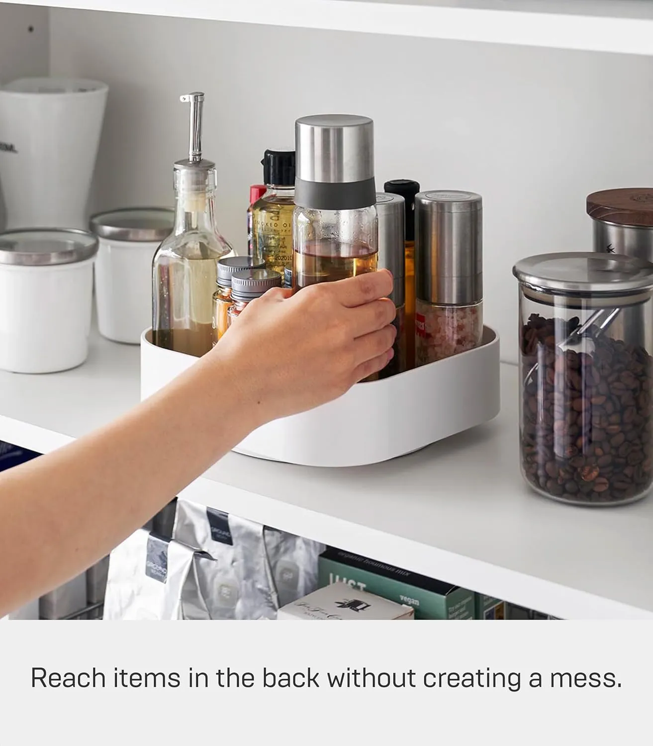 Yamazaki Home Tower 360° Rotating Storage Rack – Non-Slip Lazy Susan Organizer for Cosmetics, Skincare, and Spices - Abs Plastic