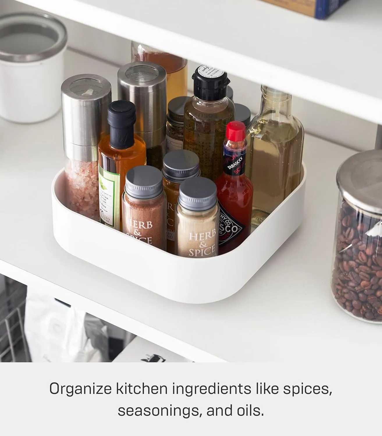 Yamazaki Home Tower 360° Rotating Storage Rack – Non-Slip Lazy Susan Organizer for Cosmetics, Skincare, and Spices - Abs Plastic