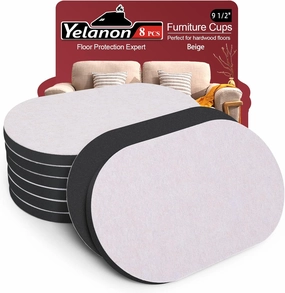 YELANON Felt Furniture Sliders,8 pcs-9 1/2” Furniture Sliders for Carpet, Heavy Furniture Movers Sliders Furniture Fittings Furniture Moving Pads for Hardwoods Floors