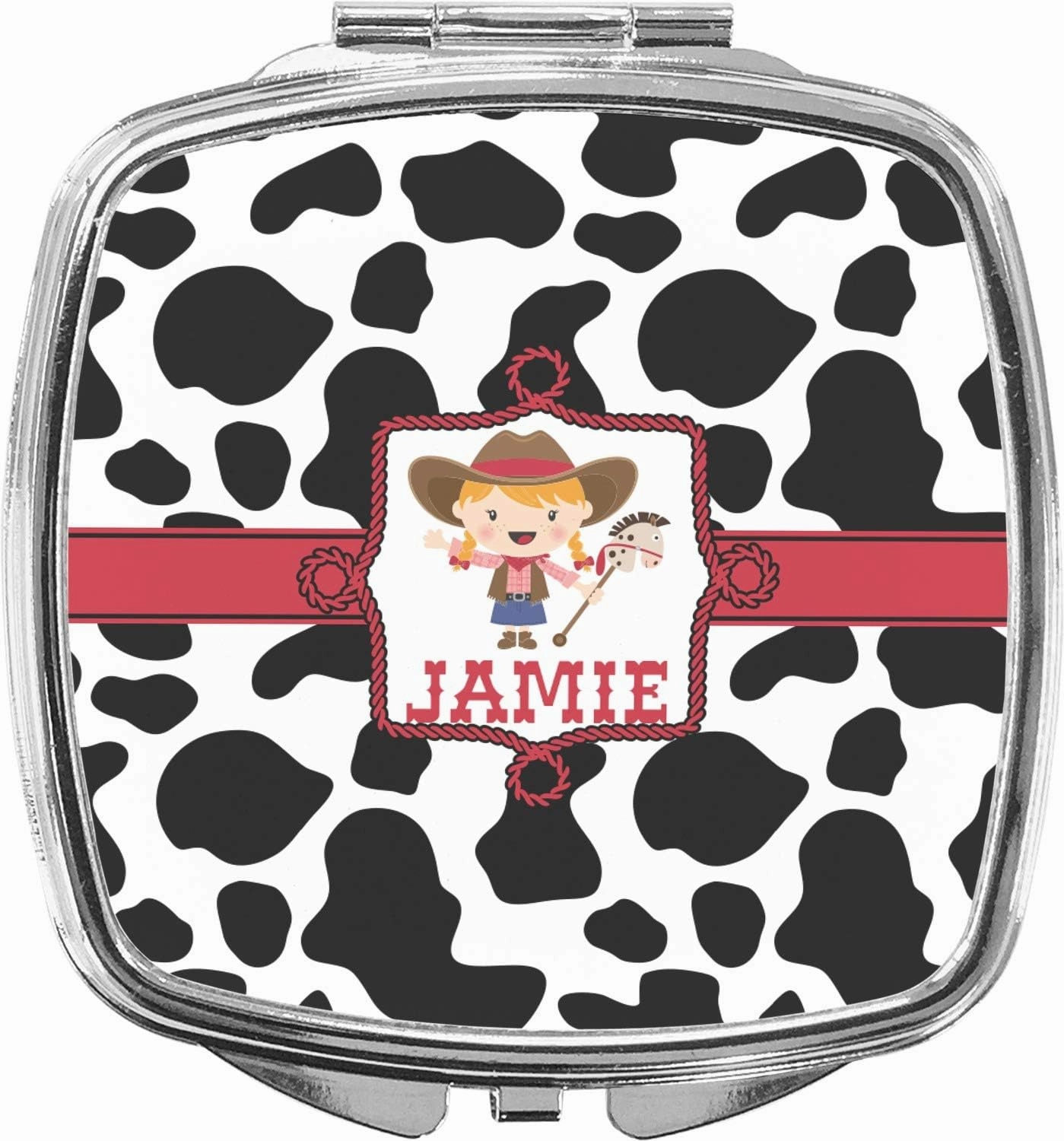YouCustomizeIt Personalized Cowprint Cowgirl Compact Makeup Mirror