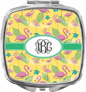 YouCustomizeIt Personalized Pink Flamingo Compact Makeup Mirror