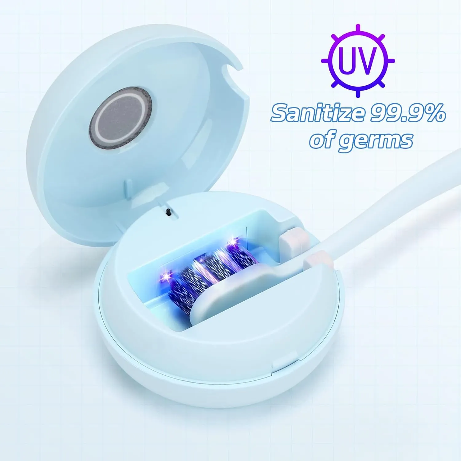 YourMate Sanitizer Toothbrush Covers Rechargeable Travel Toothbrush Case with Magnetic Holder for Houshold and Traveling Blue
