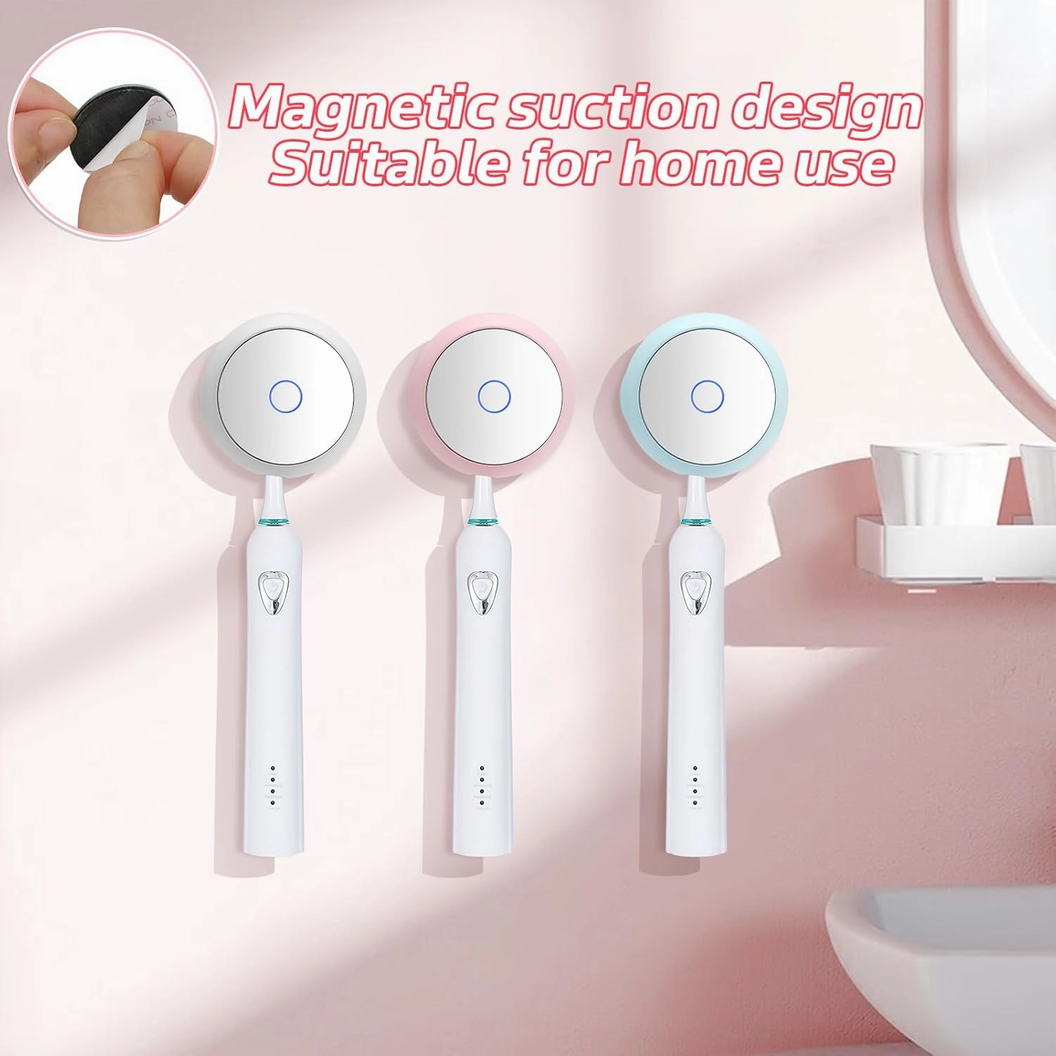 YourMate Toothbrush Sanitizer Covers Rechargeable Travel Toothbrush Case with Magnetic Holder for Houshold and Traveling Pink