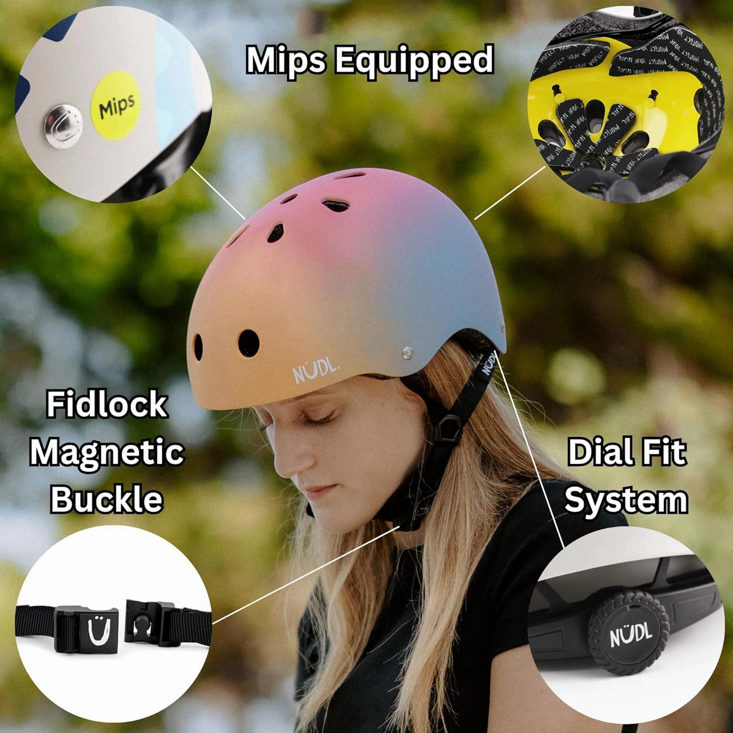 Youth Kids MIPS Bike Helmet for Boys, Girls, Teens & Children Ages 3-16, 11 Vents, No Pinch Fidlock Buckle, for Scooters, E-Bikes, in-Line Skates, Multi Sport, Skateboarding, and Bicycle