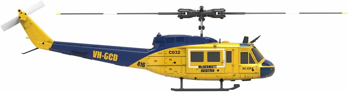 YU Xiang UH-1 Huey C032 RC 1/48 Hubschrauber, 2.4G 6CH Flybarless Aerobatic Helicopter Model with Optical Flow Positioning and Inverted Flight Function - RTF
