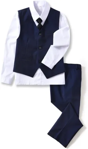 YuanLu Boys Suit Dress Clothes Ring Bearer Outfit Homecoming Dresses Boy Vest and Pants Set for Kids Wedding Tuxedo Suits