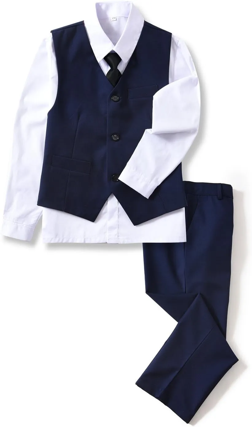 YuanLu Boys Suit Dress Clothes Ring Bearer Outfit Homecoming Dresses Boy Vest and Pants Set for Kids Wedding Tuxedo Suits