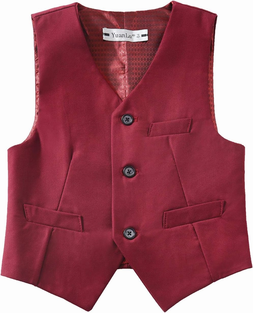 YuanLu Boys Suit Dress Clothes Ring Bearer Outfit Homecoming Dresses Boy Vest and Pants Set for Kids Wedding Tuxedo Suits