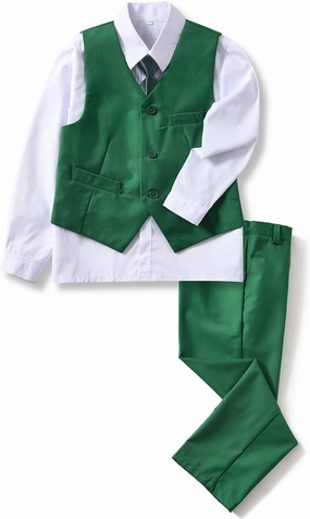 YuanLu Boys Suit Dress Clothes Ring Bearer Outfit Homecoming Dresses Boy Vest and Pants Set for Kids Wedding Tuxedo Suits