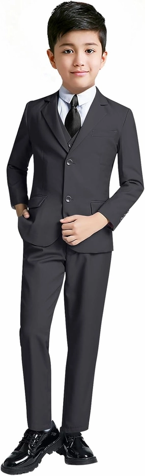 YuanLu Boys Suit for Kids Tuxedo Wedding Ring Bearer Outfit Boy Formal Suits 5 Piece Slim Fit Dresswear Suit Set