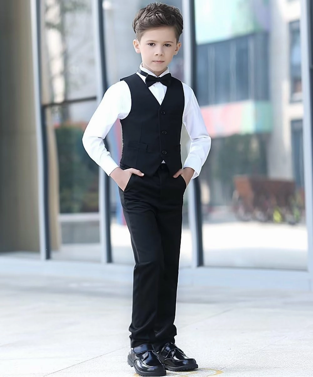 YuanLu Boys Suit for Kids Tuxedo Wedding Ring Bearer Outfit Boy Formal Suits 5 Piece Slim Fit Dresswear Suit Set