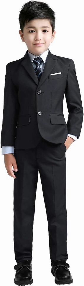 YuanLu Boys Suit for Kids Tuxedo Wedding Ring Bearer Outfit Boy Formal Suits 5 Piece Slim Fit Dresswear Suit Set
