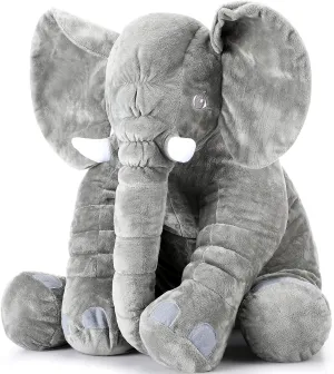 Yulejo Giant Stuffed Elephant Plush Animal Toy Large Soft Stuffed Animal Party Favor Huge Gray Elephant Plush Doll for Kids Girlfriend Home Decor(39.4inch)