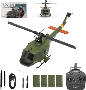 YUXIANG F07 UH-1 RC Helicopter for Huey, 1/34 Scale 6CH Brushless Direct-Drive 6G Flybarless Remote Control Helicopter, Optical Flow Positioning, RTF for Beginners & Enthusiasts