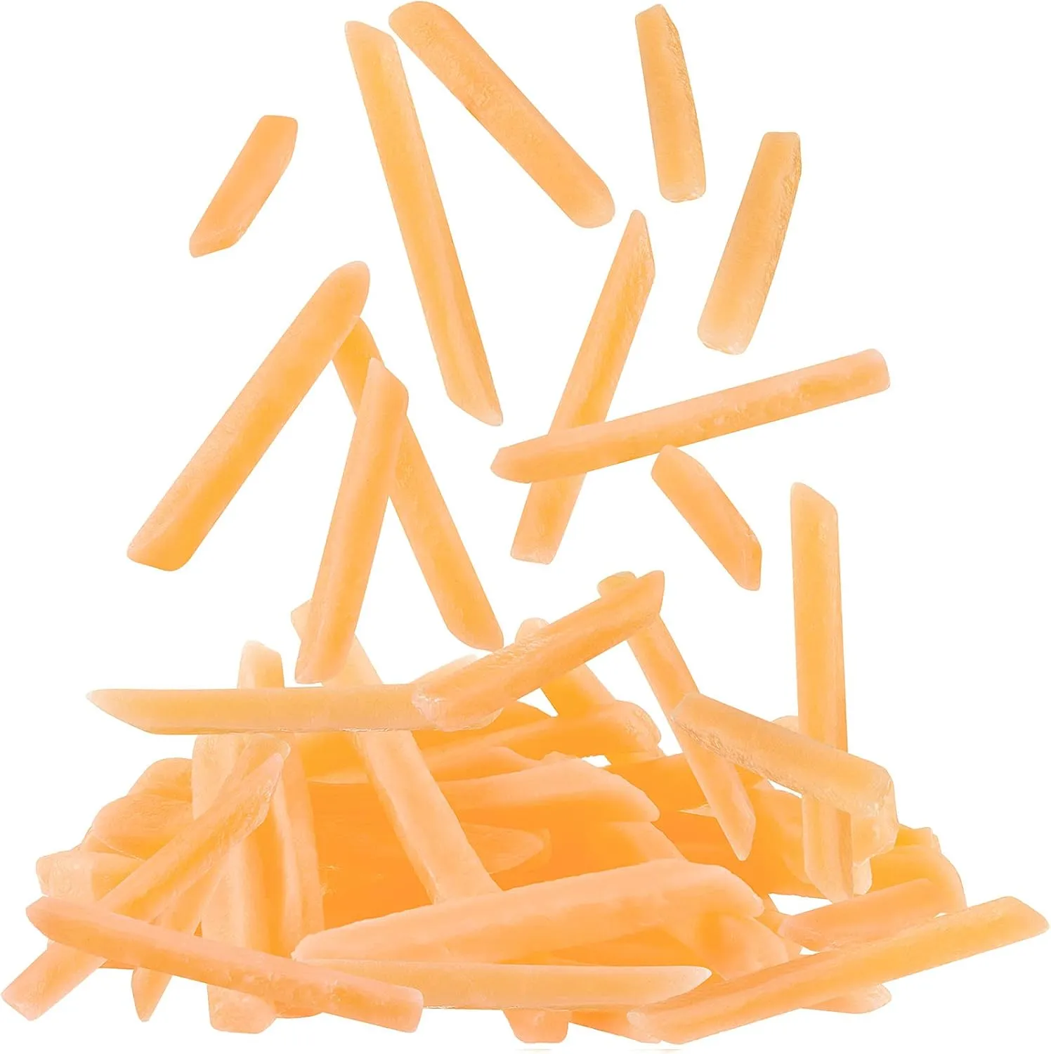Zhanmai 80 Pieces Fake French Fries Play Food Simulation Artificial Food French Fries PVC Kitchen Toy Decoration Lifelike Tools Restaurant Window Display Party Tricky