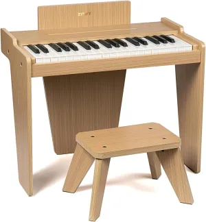 ZIPPY Kids Piano Keyboard, 37 Keys Digital Piano for Kids, Music Educational Instrument Toy, Wood Piano for 3  Girls and Boys, Oak Basic