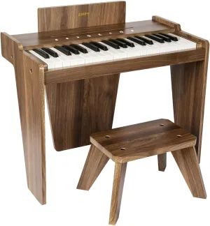 ZIPPY Kids Piano Keyboard, 37 Keys Digital Piano for Kids, Touch Sensitive Control Panel, Built-in Songs, Volume Adjustable, Music Educational Instrument, Wood Piano for 3  Girls and Boys, Walnut Plus