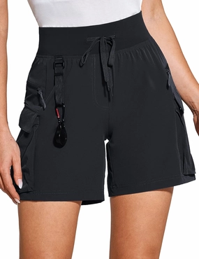 ZUTY Women's Cargo Hiking Shorts for Camping Travel Outdoor Athletic with Zipper Pockets Quick Dry Water Resistant Summer