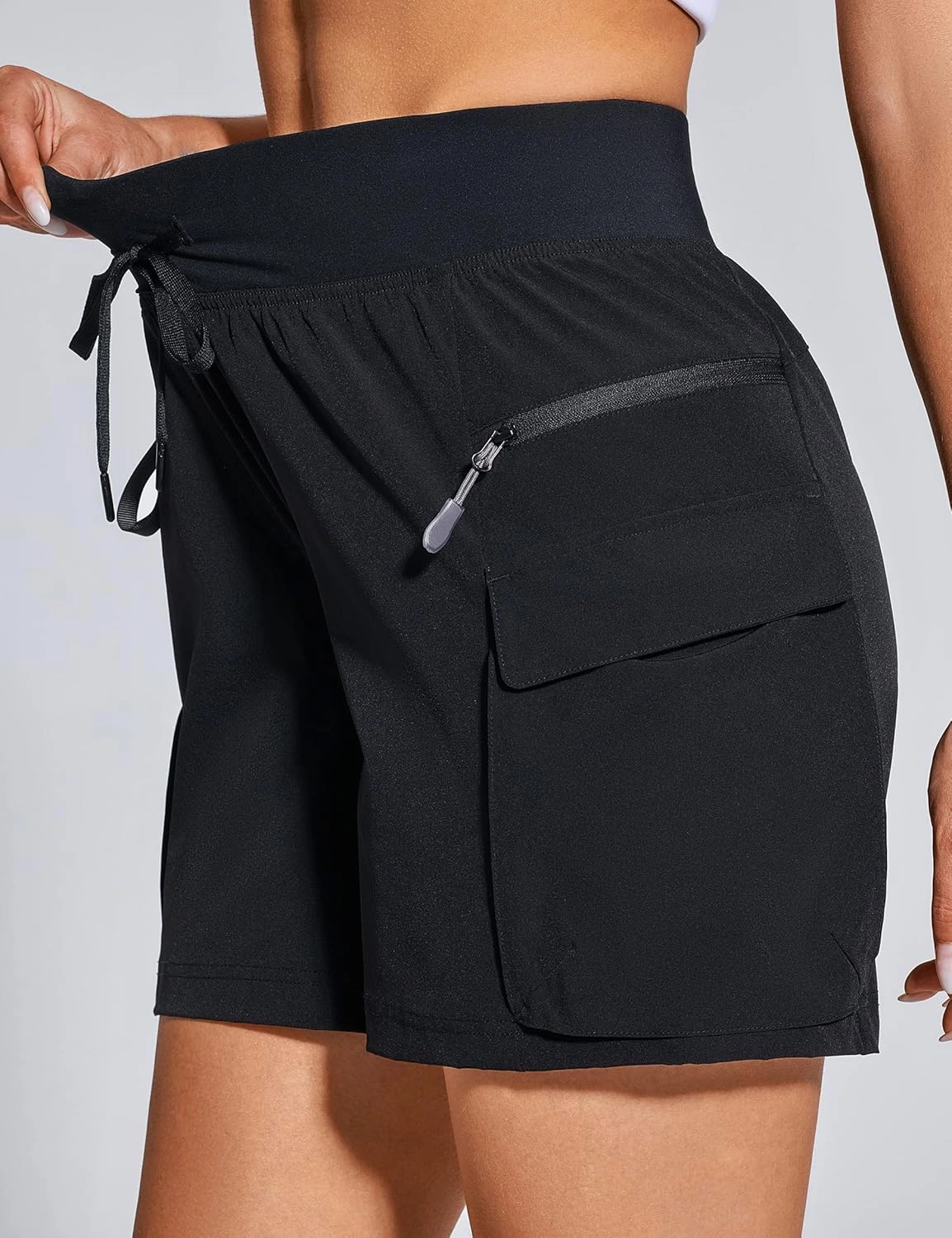 ZUTY Women's Cargo Hiking Shorts for Camping Travel Outdoor Athletic with Zipper Pockets Quick Dry Water Resistant Summer