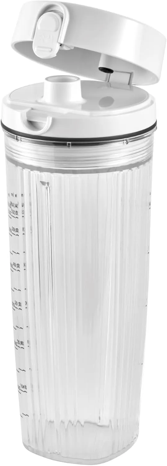 ZWILLING Enfinigy Personal Blender, Piranha Teeth Cross Blade for Ultimate Blending, Smoothies, Shakes and More, 20 fl oz Breakproof Travel Cup with Lid, BPA Free, White